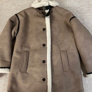 Zara faux leather shearling jacket NWOT